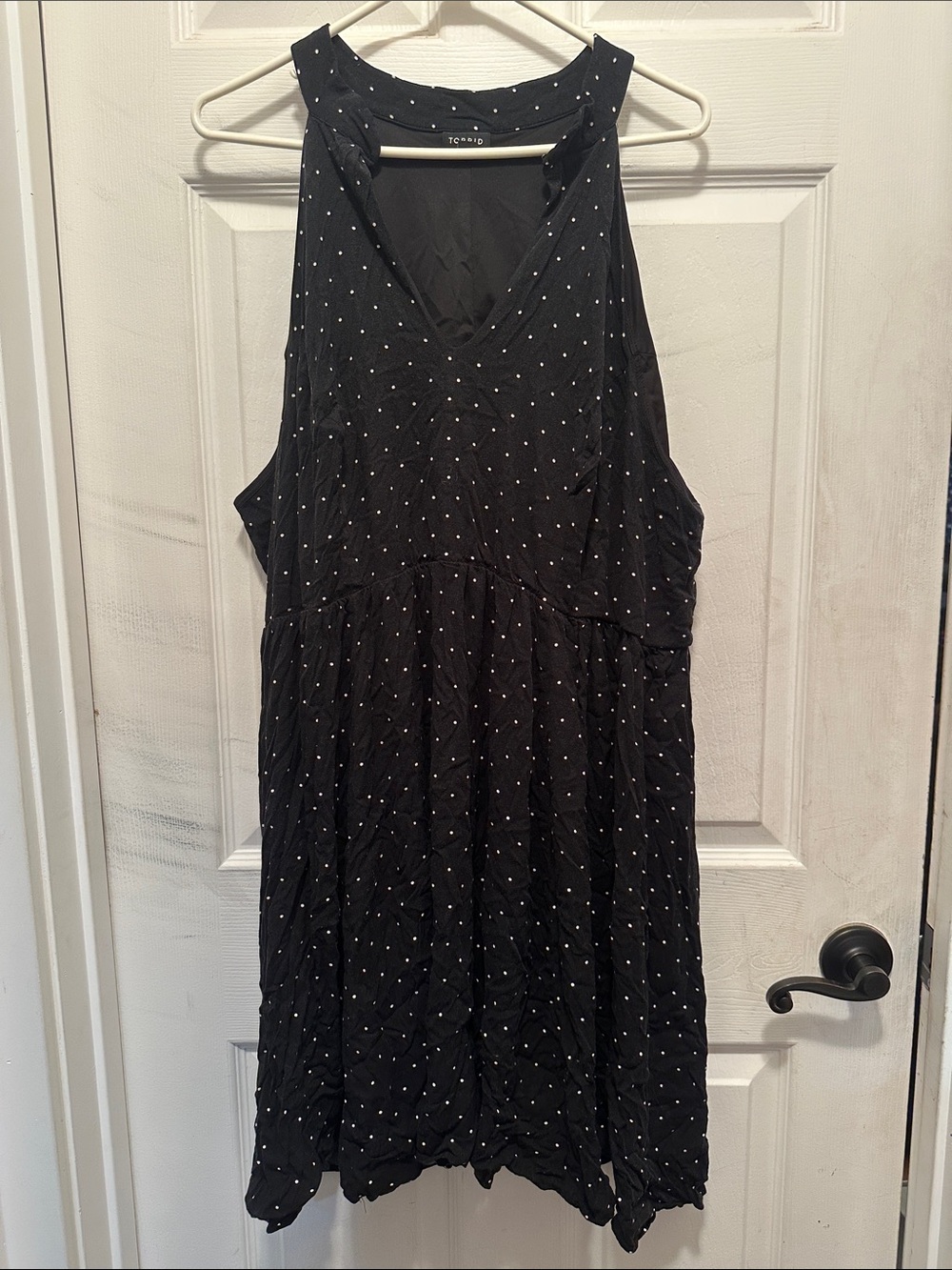 torrid Black Halter Dress with White Polka Dots
